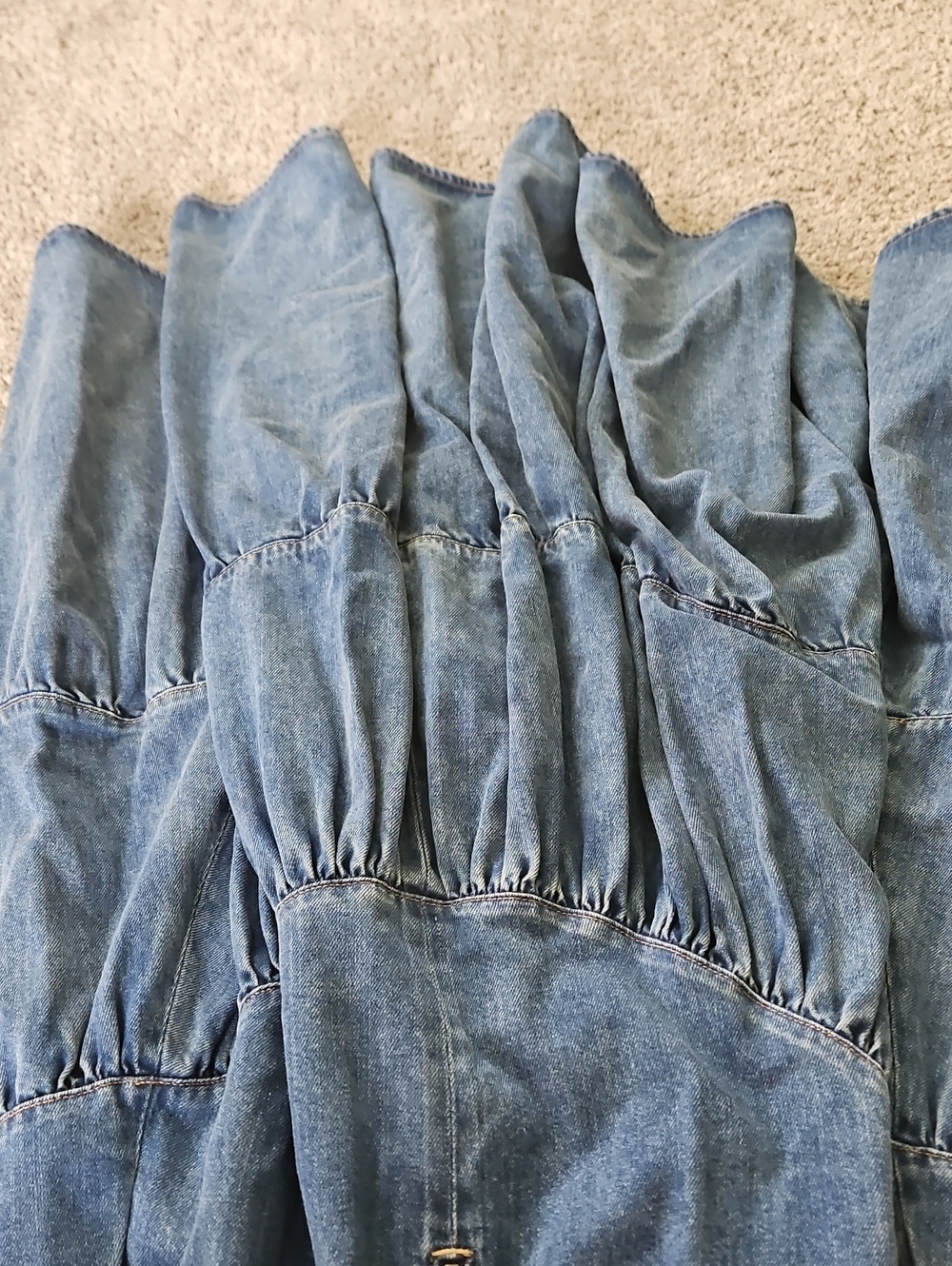 Nwt Alice + Olivia Light Blue Denim Midi Dress 6 - Picture 13 of 15
